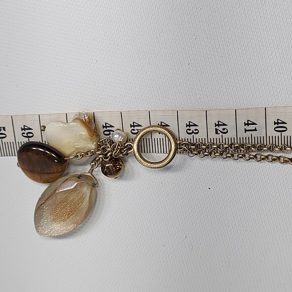 Lia Sophia Matte Gold Tone Charm Dangle Necklace - Picture 7 of 7